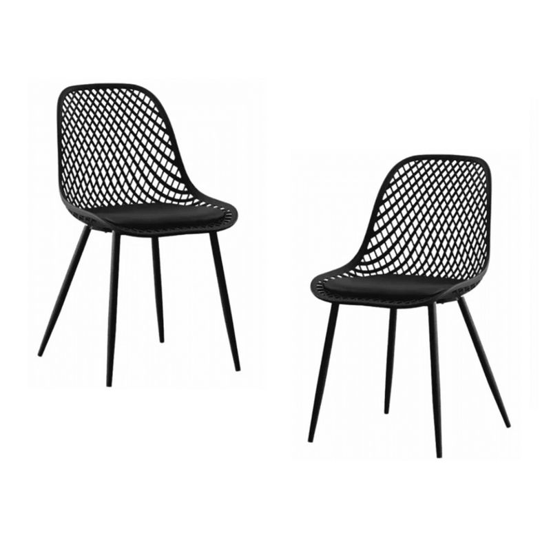 GENERICO - Pack 2 Silla de Comedor Inglesa con Cojin Ecocuero