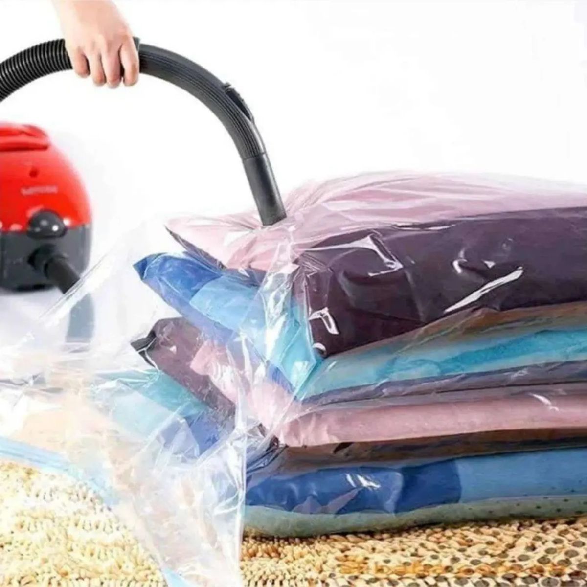 MOVI - PACK DE 6 BOLSAS GUARDA ROPA  AL VACIO- TRANSPARENTE