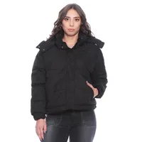 PARKA MANGA LARGA REVERSIBLE CON CAPUCHA Y PIEL SINTETICA