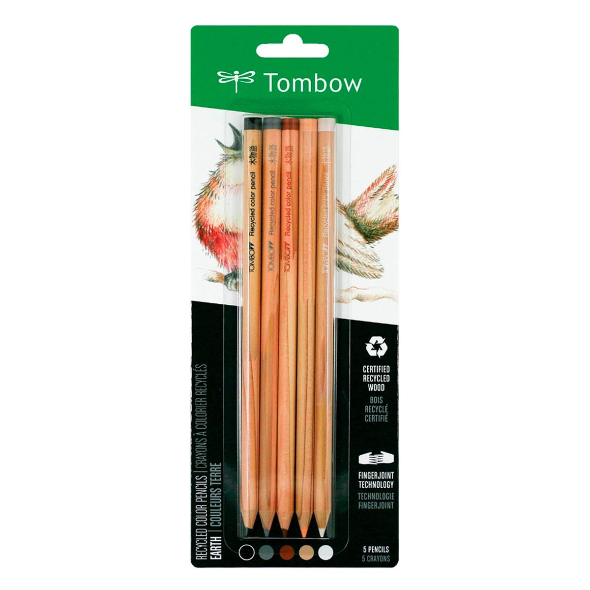 TOMBOW - Set de Lápices Color Recycled Tombow (5 Colores Tierra)
