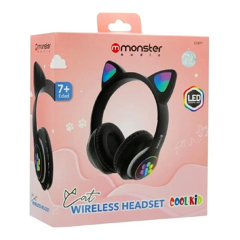 MONSTER - Audífonos Monster Audio Monster Cool Kids, Luces Rgb, Negro