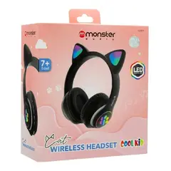 MONSTER - Audífonos Audio Cool Kids, Luces Rgb, Negro