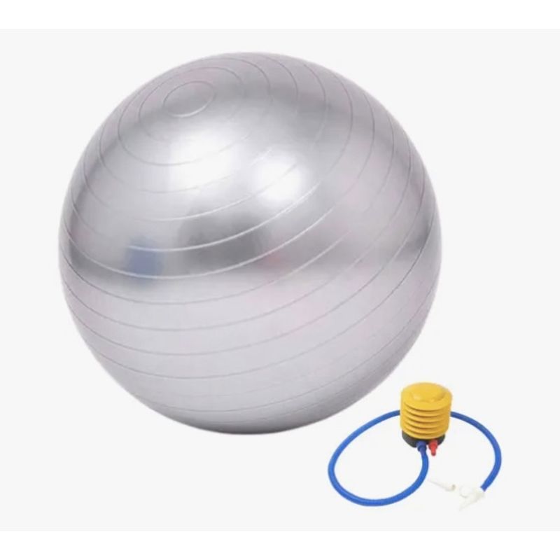 ATLAS - Pelota + Inflador Yoga Pilates Plateada