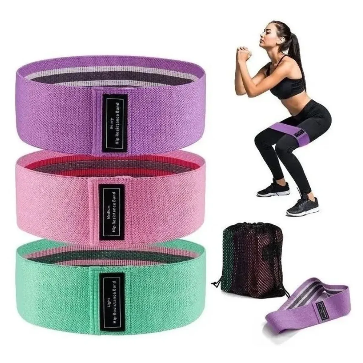MOVI - Kit Bandas Elásticas Resistencia Poder Planas Ejercicio (Incluye 3 Bandas)