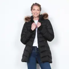 WADOS - PARKA MANGA LARGA CON PIEL EN CAPUCHA Y BOLSILLOS CON CIERRES