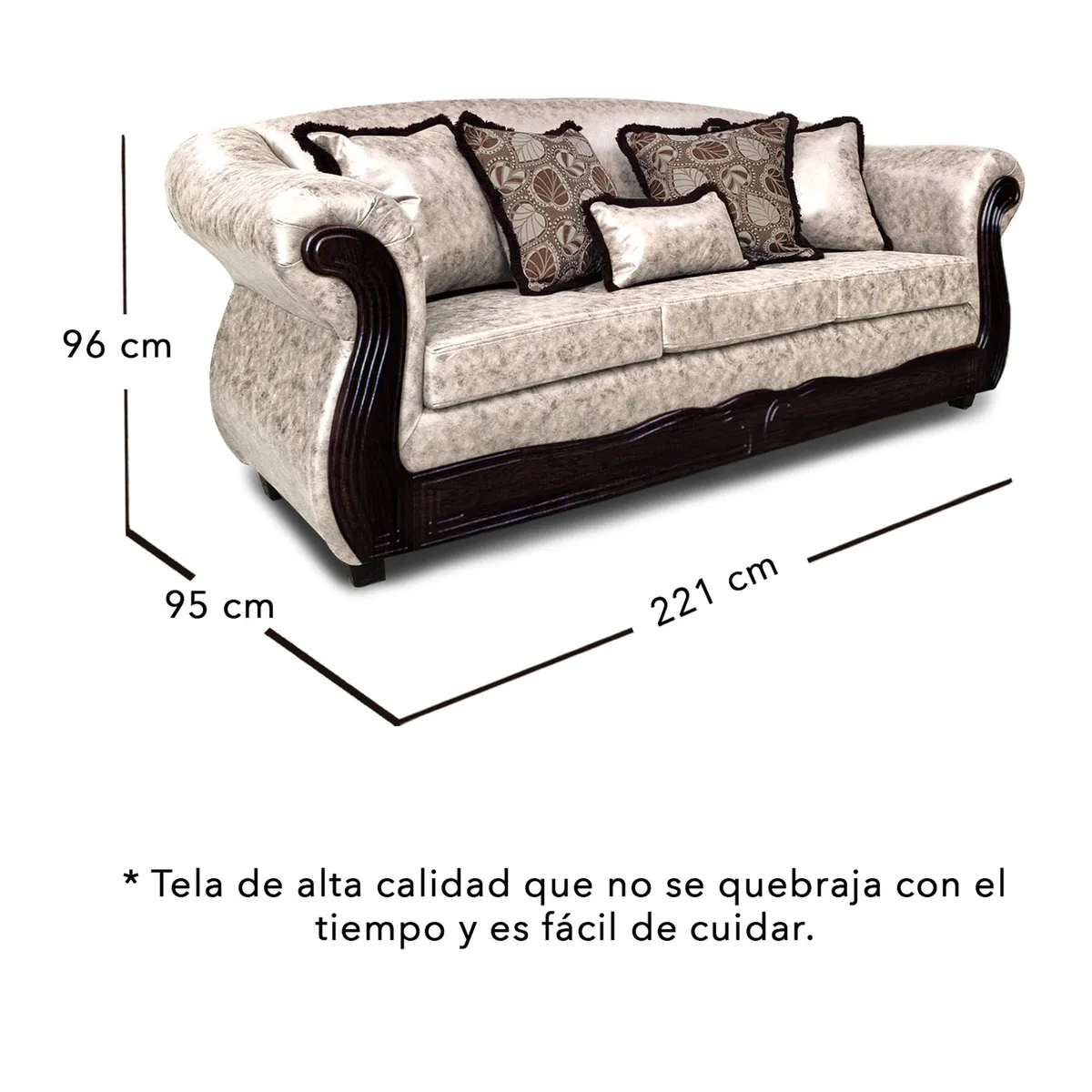 ADONIS LEUDH - Living 3+1+1 Estambul Envejecido Extra Grande Blanco Con Pelitos