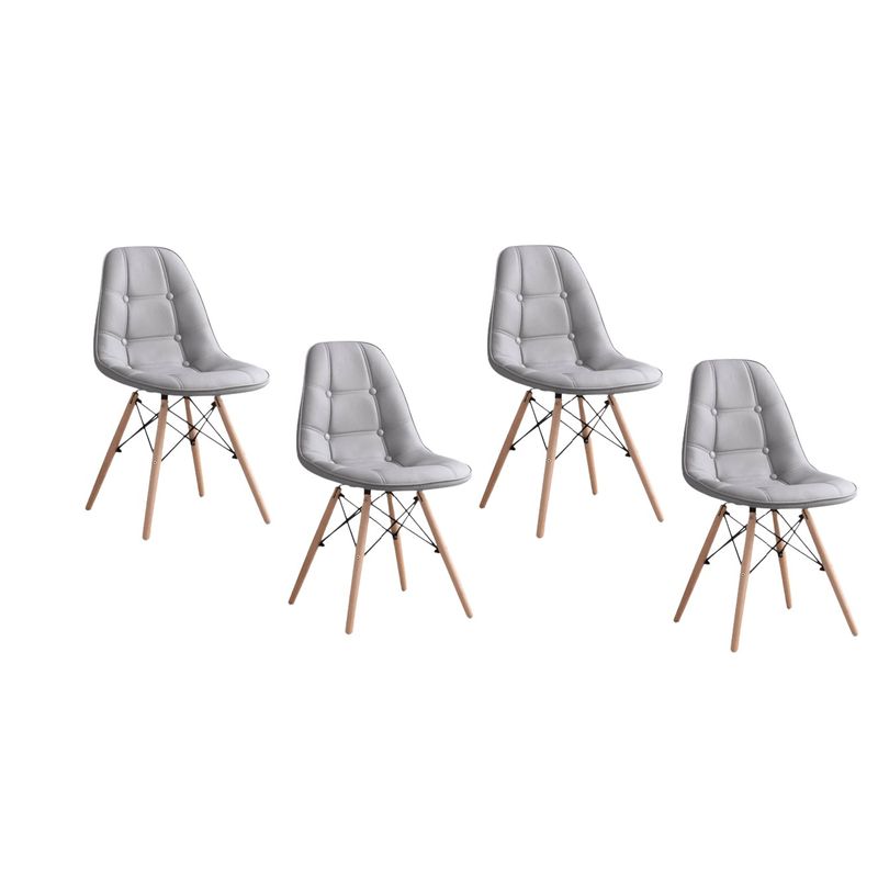 HABITA2 CHILE - Pack de 4 Silla Buckle Acolchada - Gris