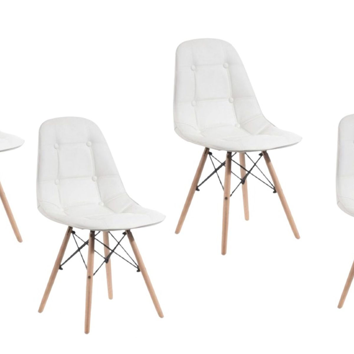 HABITA2 CHILE - Pack de 4 Silla Buckle Eames Acolchada - Blanco