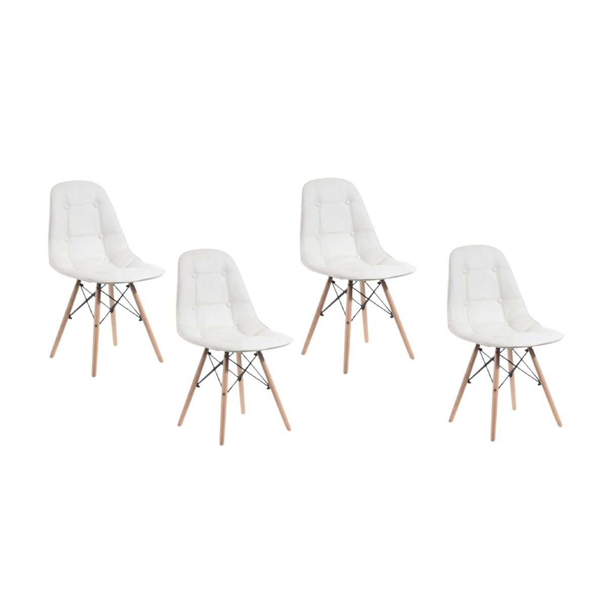 HABITA2 CHILE - Pack de 4 Silla Buckle Eames Acolchada - Blanco