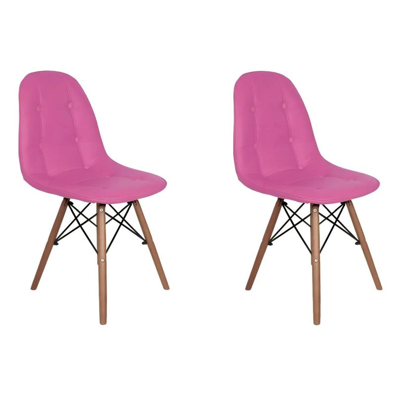 HABITA2 CHILE - Pack de 2 Silla Buckle Acolchada - Rosada