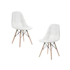 HABITA2 CHILE - Pack de 2 Silla Buckle Eames Acolchada - Blanco
