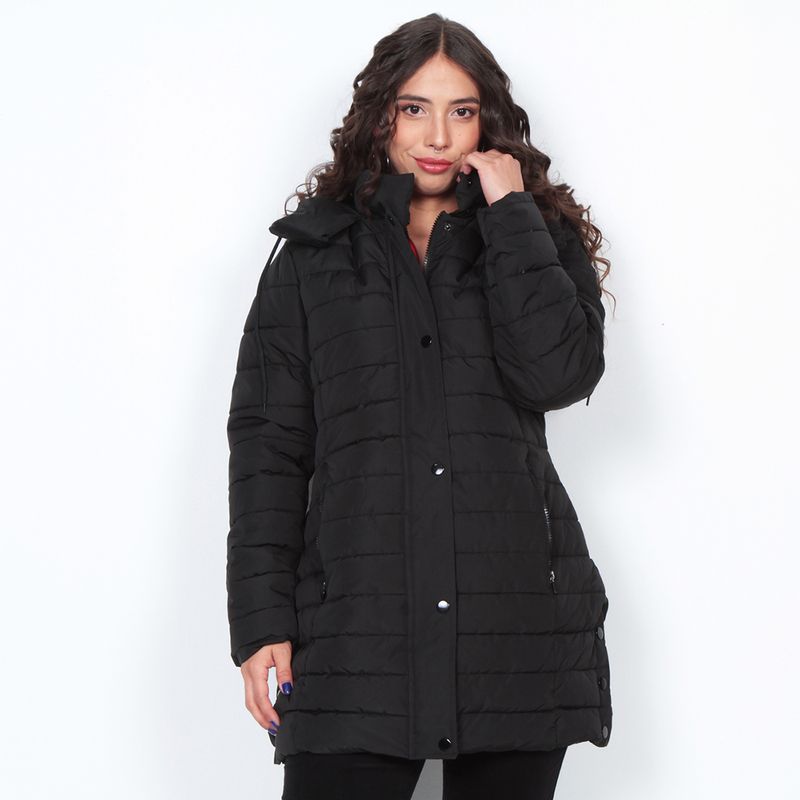 WADOS - PARKA LARGA MANGA LARGA CON CAPUCHA SOLIDA