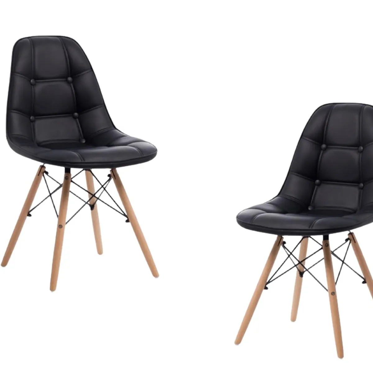 HABITA2 CHILE - Pack de 2 Silla Buckle Eames Acolchada - Negro