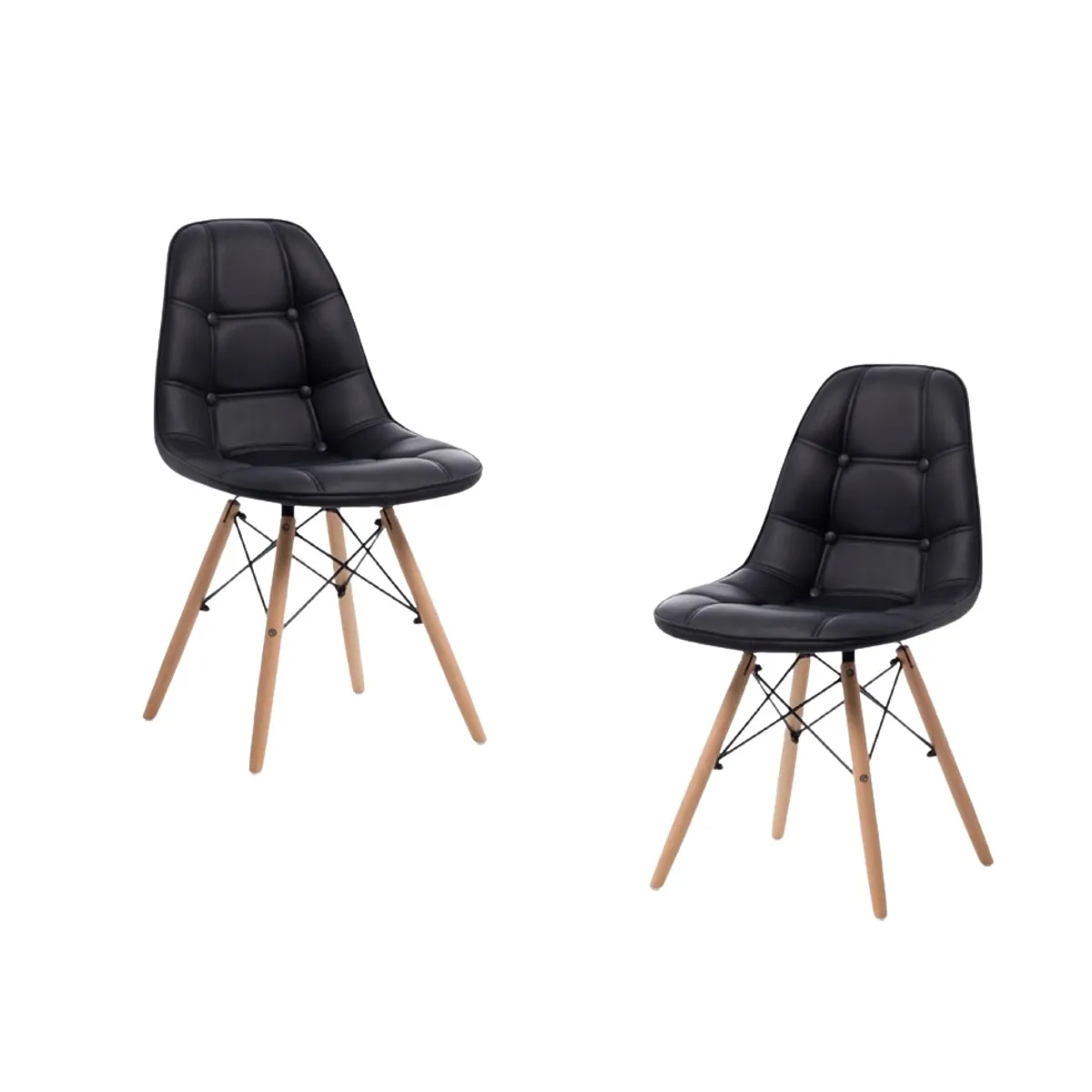 HABITA2 CHILE - Pack de 2 Silla Buckle Eames Acolchada - Negro