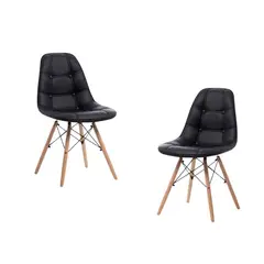 GENERICO - Pack de 2 Silla Buckle Acolchada - Negro