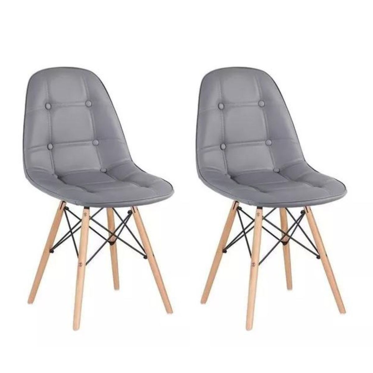 HABITA2 CHILE - Pack de 2 Silla Buckle Eames Acolchada - Gris