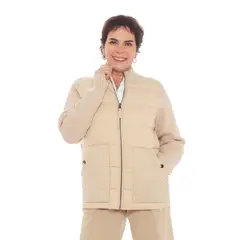WADOS - PARKA PUFF SOLIDA ACOLCHADA MANGA LARGA TEJIDA CUELLO ALTO