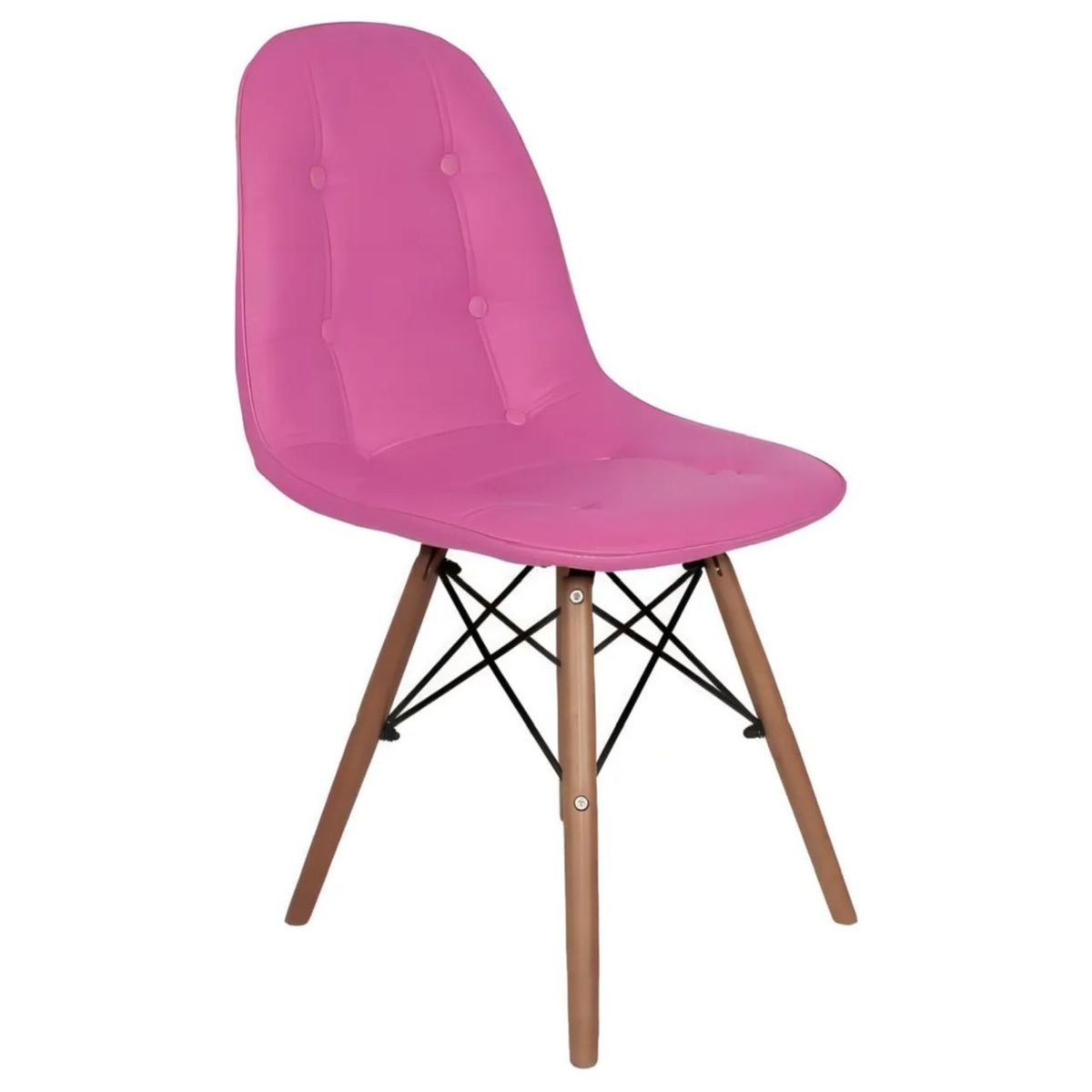 HABITA2 CHILE - Silla Eames buckle Acolchada patas madera Rosada