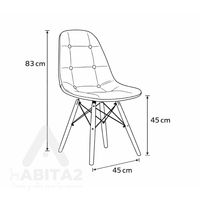 Silla Eames buckle Acolchada patas madera Rosada
