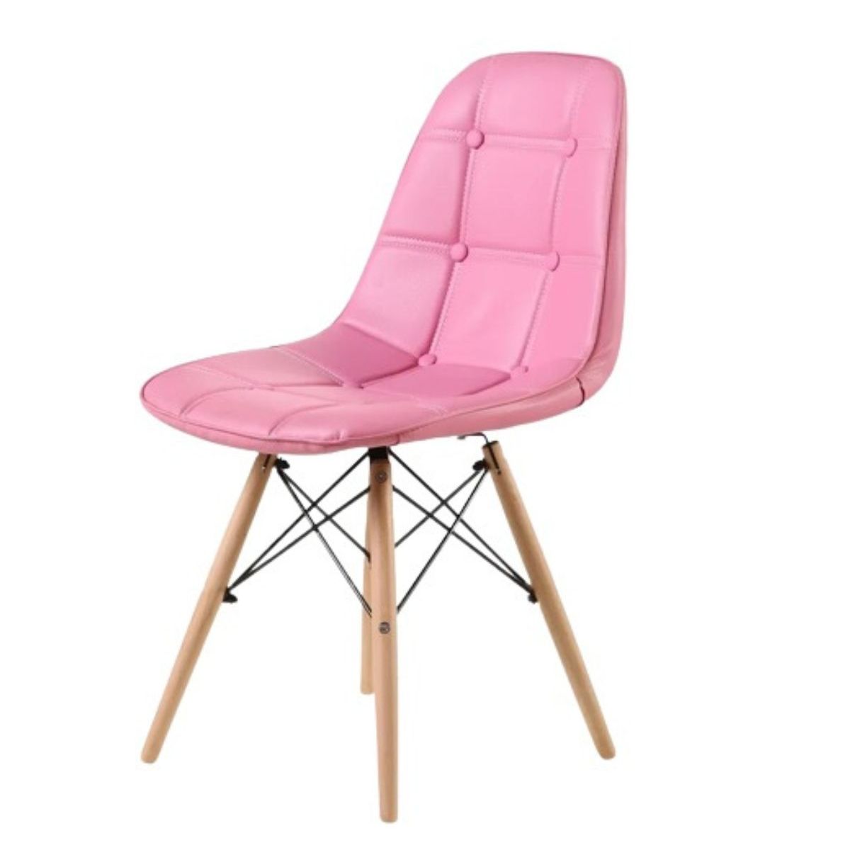 HABITA2 CHILE - Silla Eames buckle Acolchada patas madera Rosada