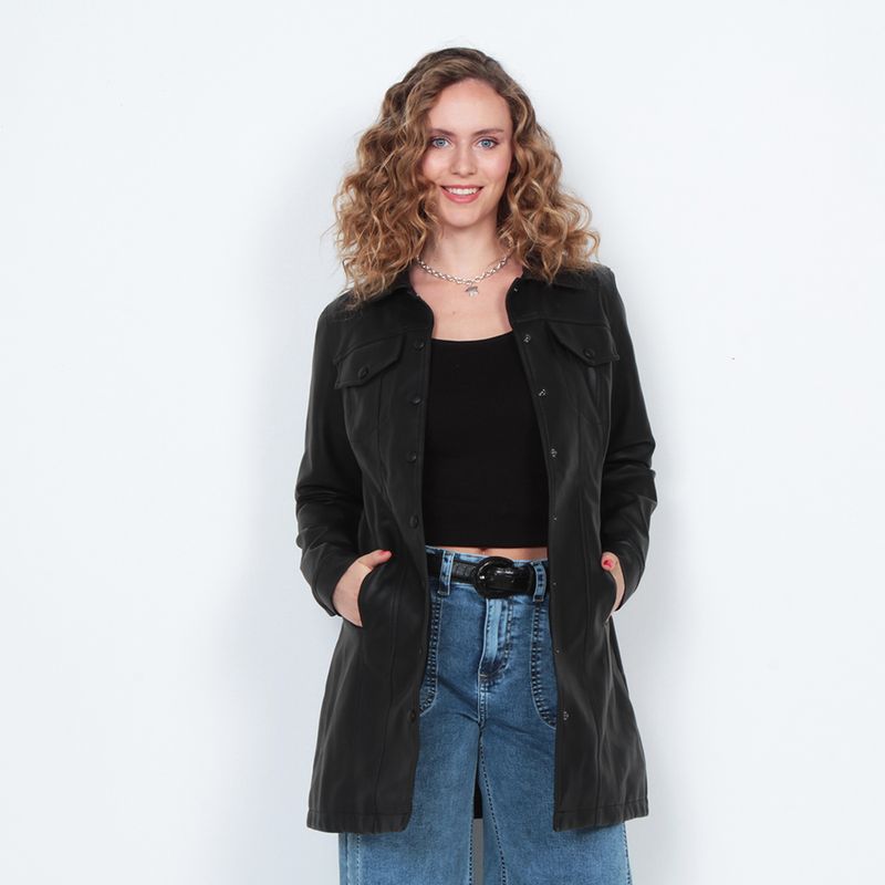 WADOS - CHAQUETA MANGA LARGA CUERO ECOLOGICO