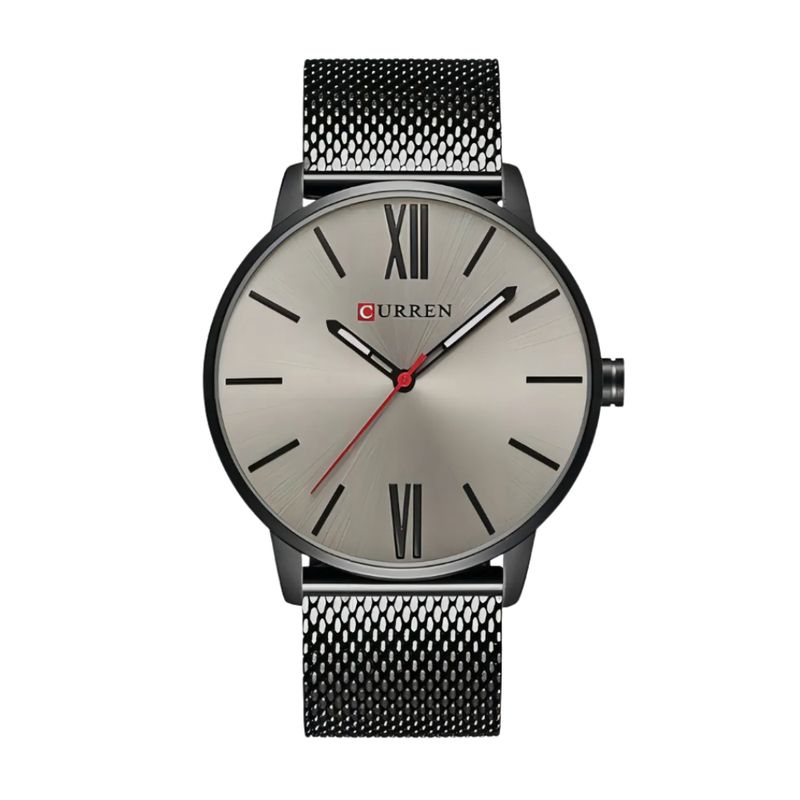 CURREN - Reloj Hombre Curren Acero Inoxidable Plateado Oscuro