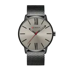 CURREN - Reloj Hombre Acero Inoxidable Plateado Oscuro