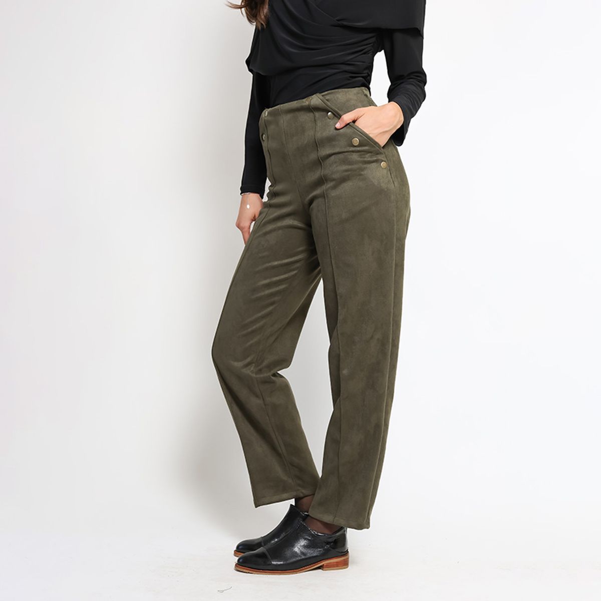 NATALIA SEGUEL - Pantalon Clare Verde Musgo Natalia Seguel