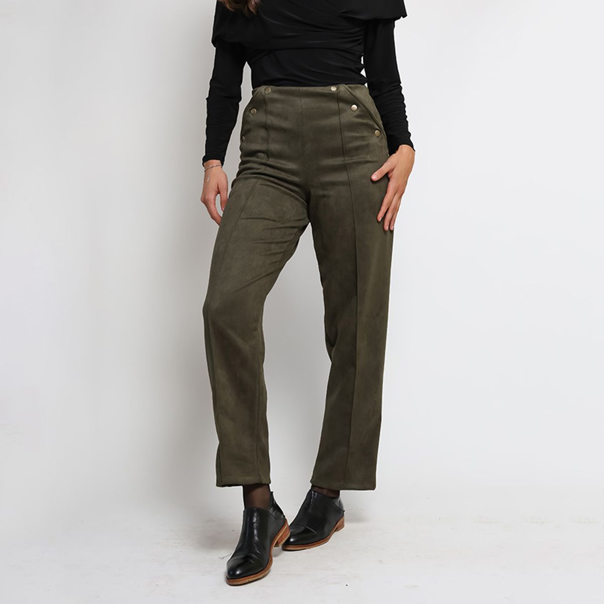 NATALIA SEGUEL - Pantalon Clare Verde Musgo Natalia Seguel