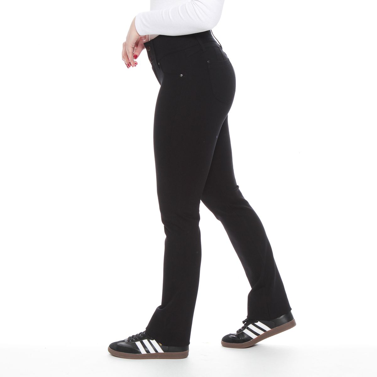 WADOS - CALZA PONTE RECTO CON  PRETINA ANCHA DOS BOTONES