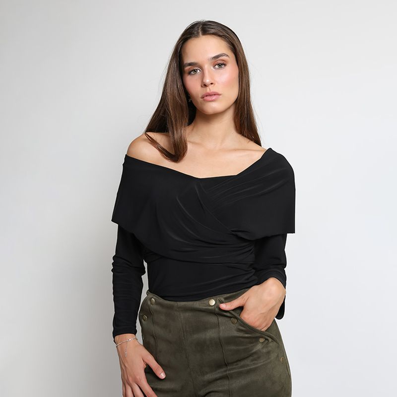 NATALIA SEGUEL - Polera Suri Negro Natalia Seguel