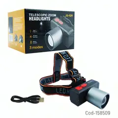 GENERICO - LINTERNA MINERO 1 LED MODJS-929 CON ZOOM RECARGABLE TYPE-C