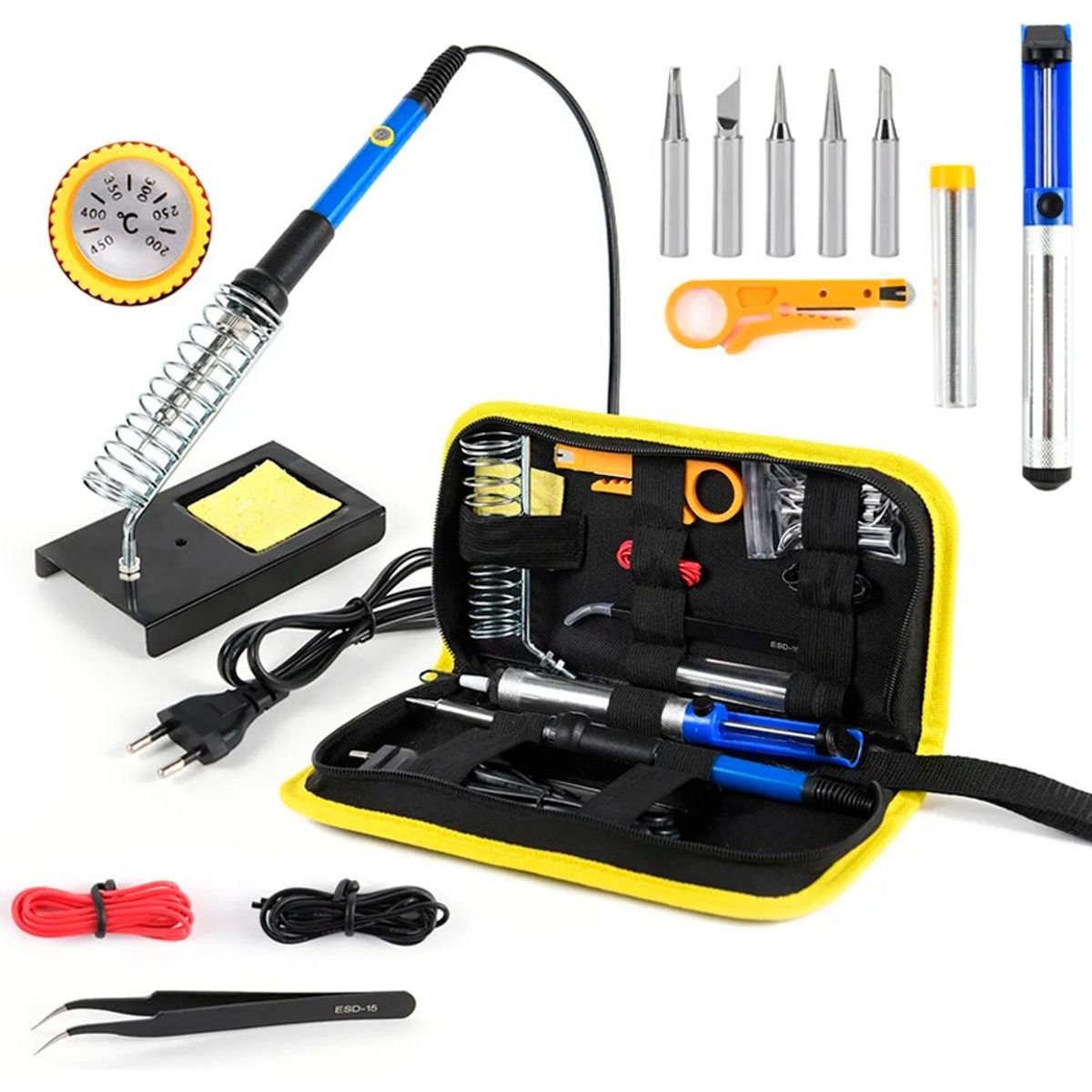 GENERICO - Kit Soldador Con Tubo De Estaño Con Resina Y Ventosa De Soldadura