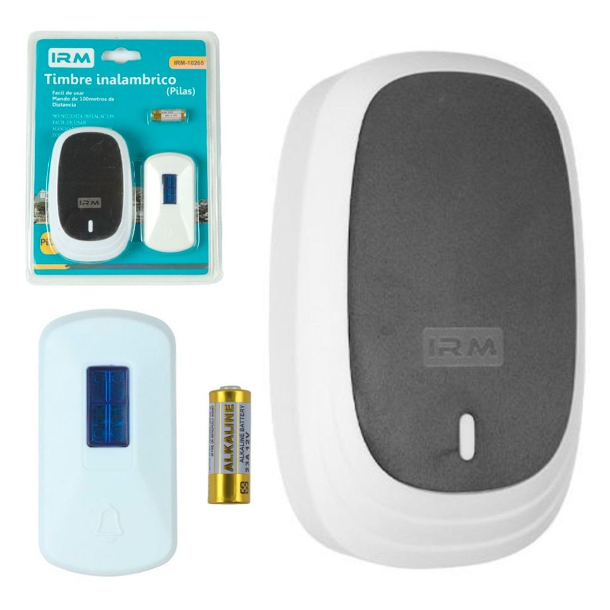 GENERICO - Timbre Inalámbrico A Pilas Portátil Sin Cables Fácil Instalación