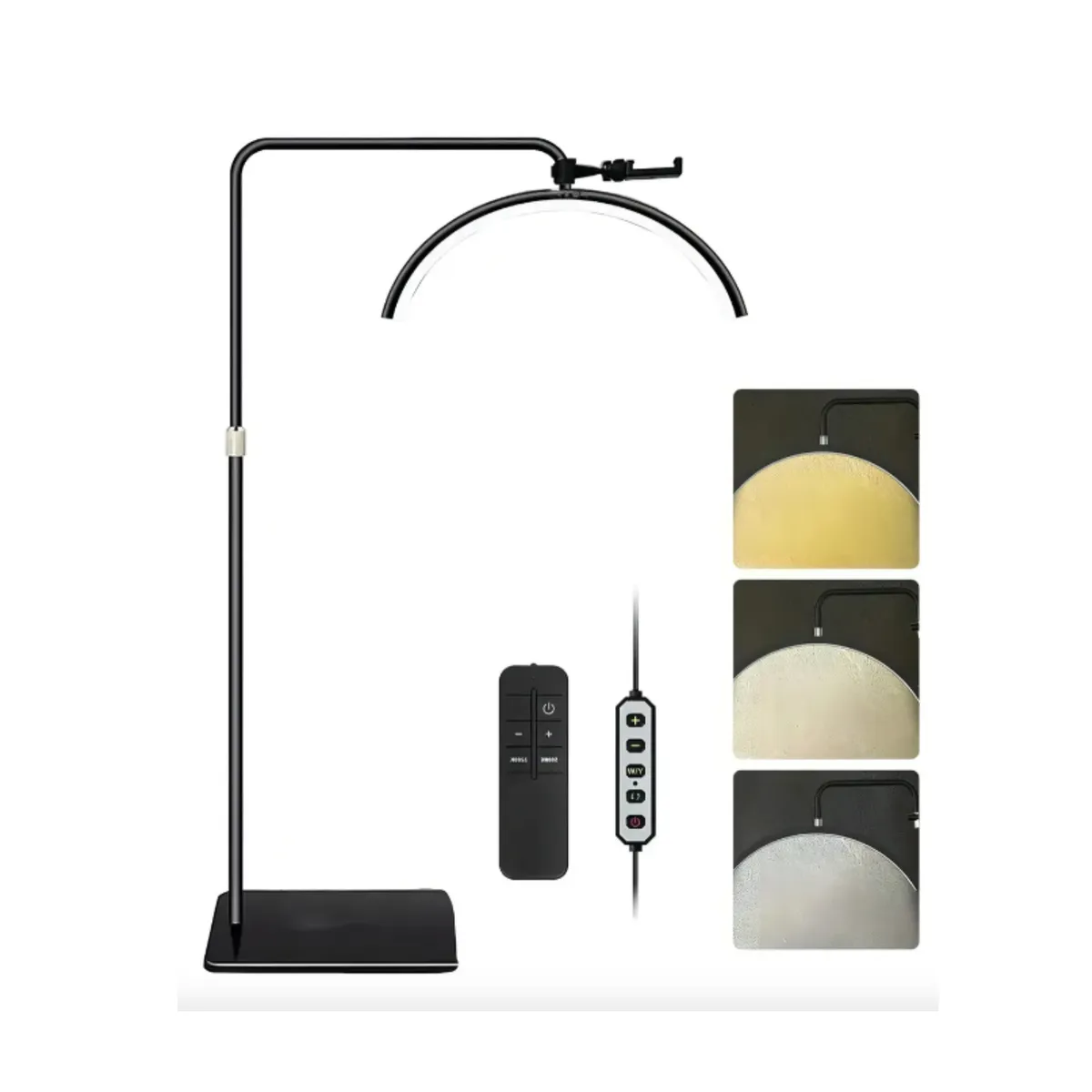 GENERICO - Lampara Led Media Luna Estética Para Pestañas Cejas Hogar NEGRO