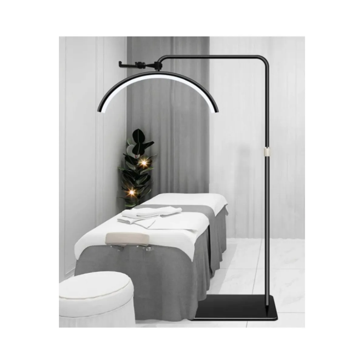 GENERICO - Lampara Led Media Luna Estética Para Pestañas Cejas Hogar NEGRO