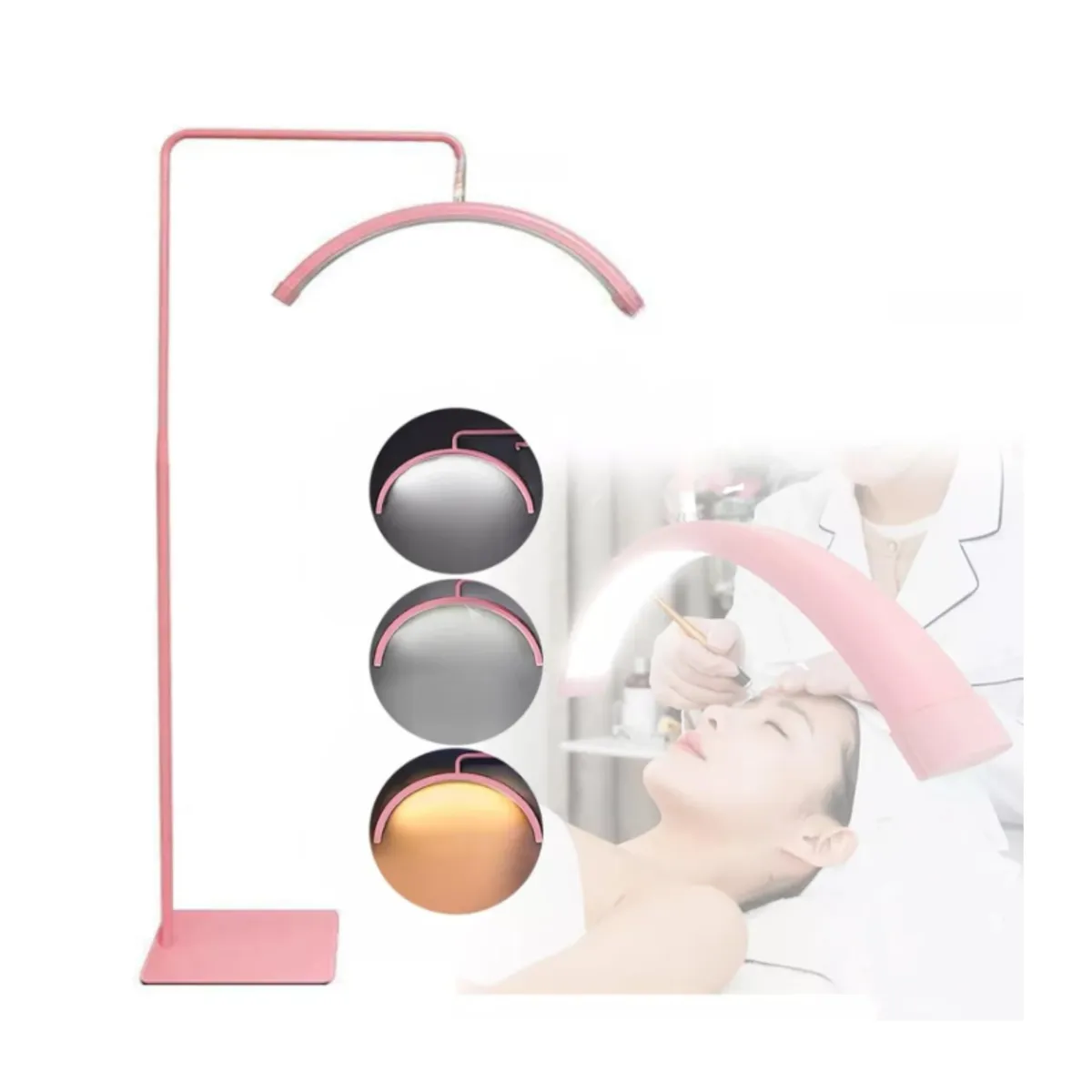 GENERICO - Lampara Led Media Luna Estética Para Pestañas Cejas Hogar ROSA