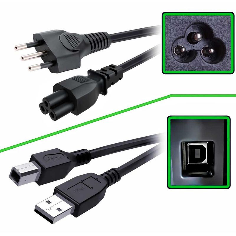 GEN - Set Cable Poder Y Usb Impresora Brother Dcp-t725dw Y T720dw