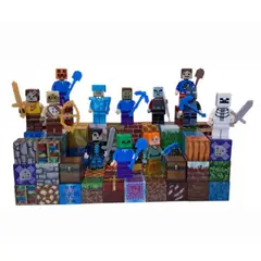 GENERICO - Bloques Magnéticos 100 pzas + 3 figuras al azar minecraft