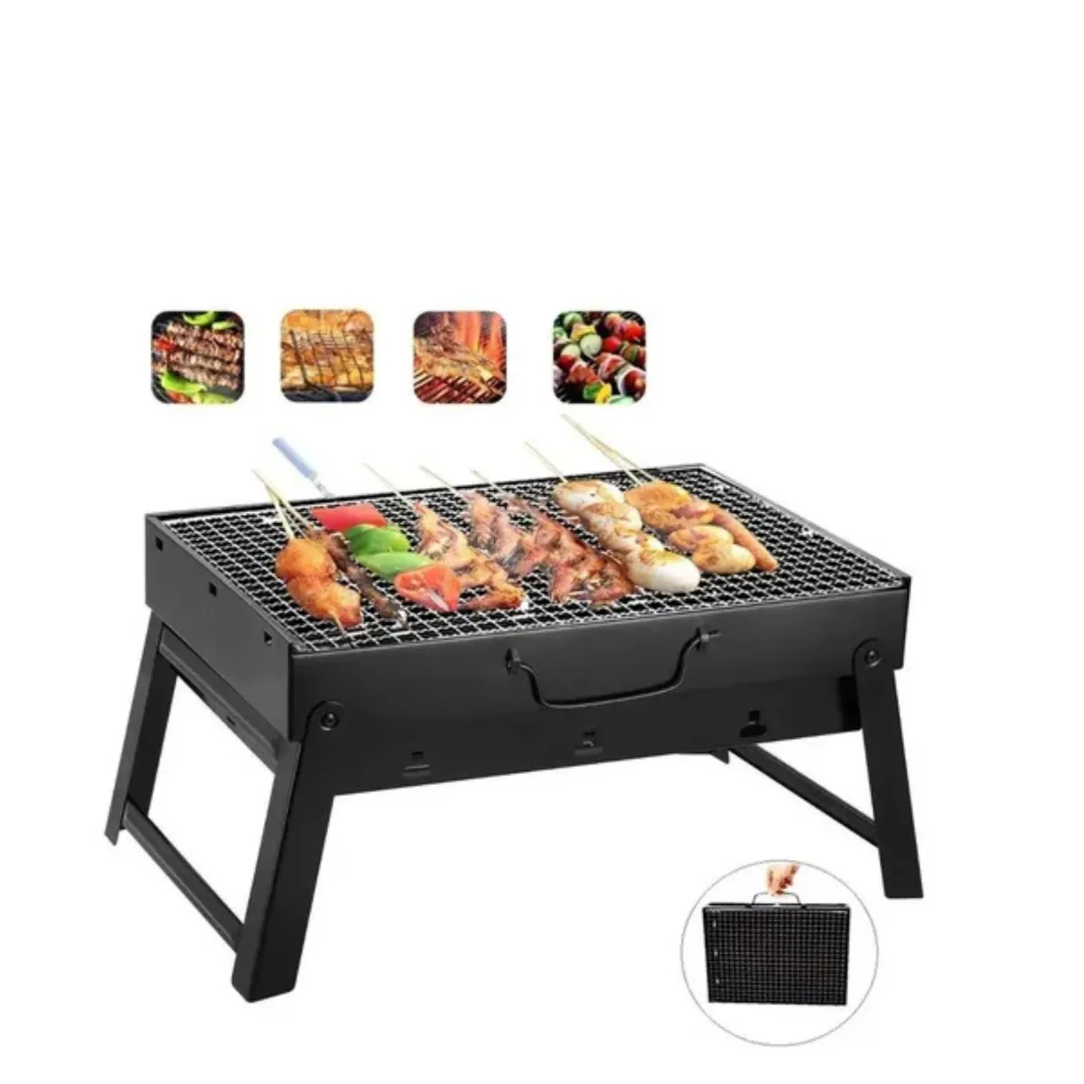 GENERICO - Parrilla Portátil 35x27x20 Brasero De Mesa Plegable Outdoor