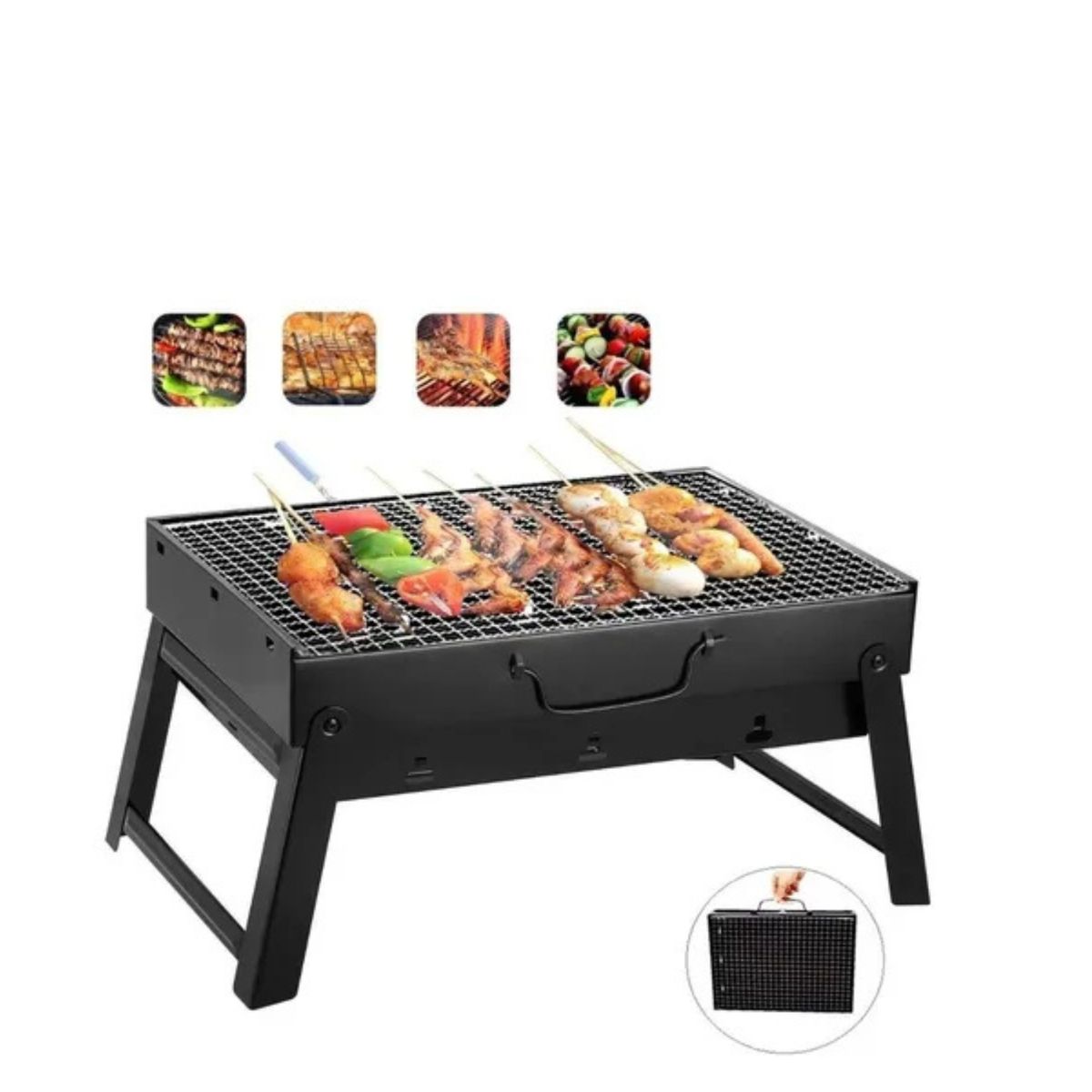 GENERICO - Parrilla Portátil 35x27x20 Brasero De Mesa Plegable Outdoor