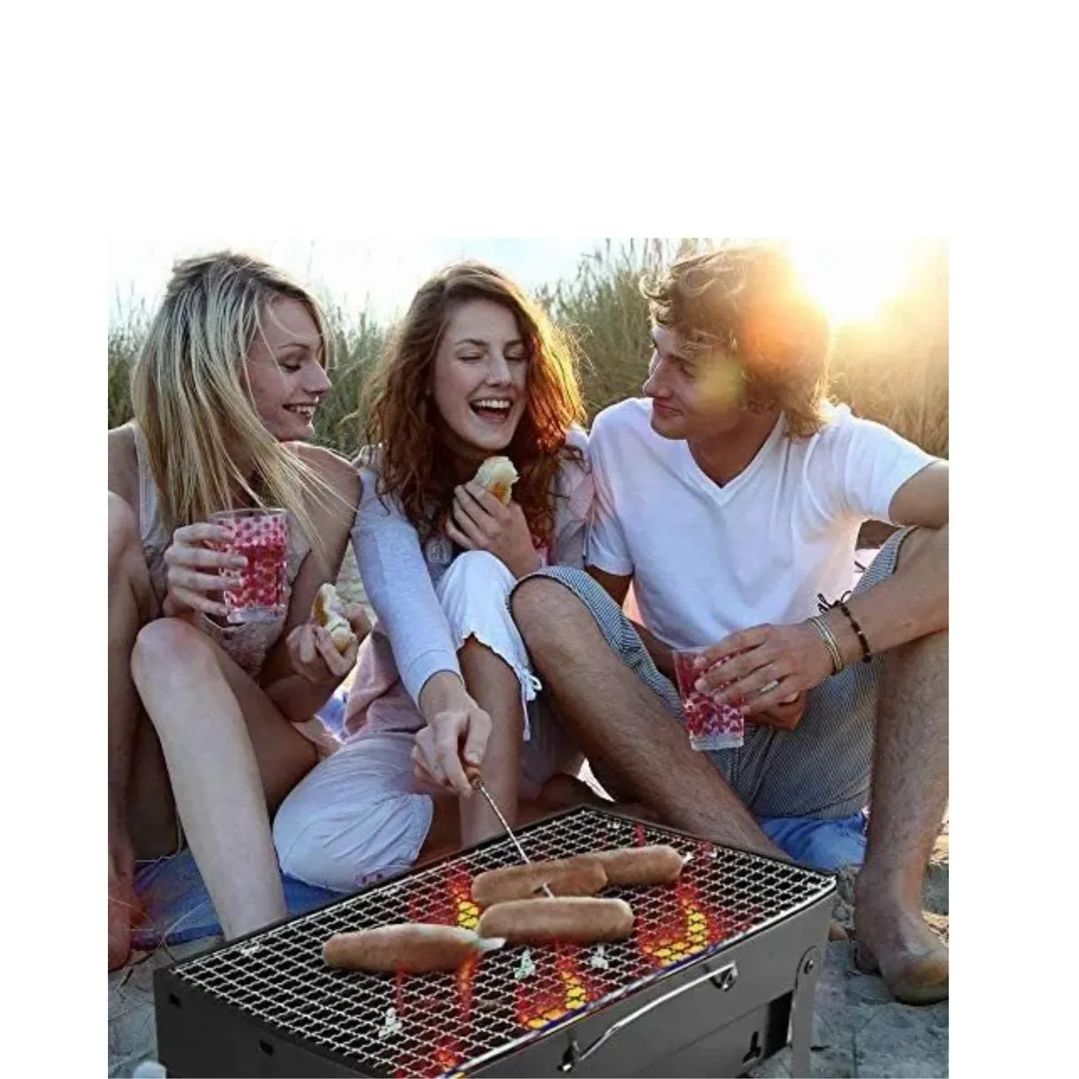 GENERICO - Parrilla Portátil 35x27x20 Brasero De Mesa Plegable Outdoor