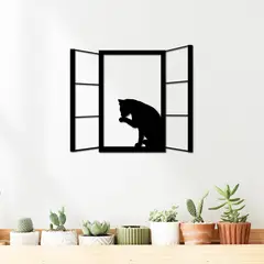 ELAB PROPIA - Cuadro Decorativo Gato En La Ventana - Fun Republic