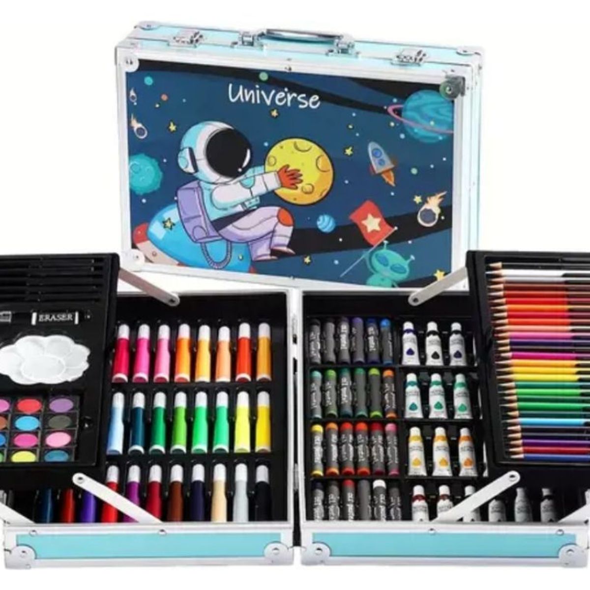 GENERICO - Set De Artes De 145 Colores Con Maleta De Niño Astronauta