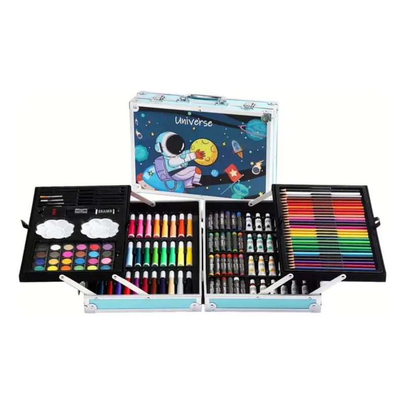GENERICO - Set De Artes De 145 Colores Con Maleta De Niño Astronauta