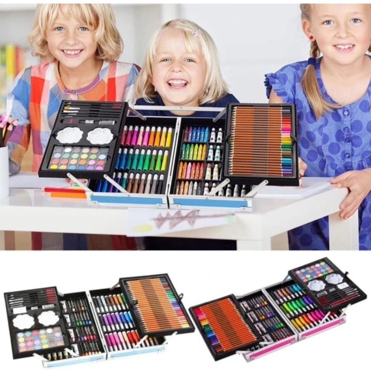 GENERICO - Set De Artes De 145 Colores Con Maleta De Niño Astronauta