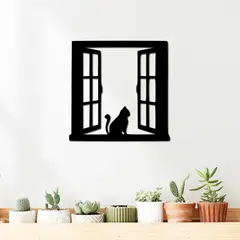 ELAB PROPIA - Cuadro Decorativo Gatito En La Ventana - Fun Republic