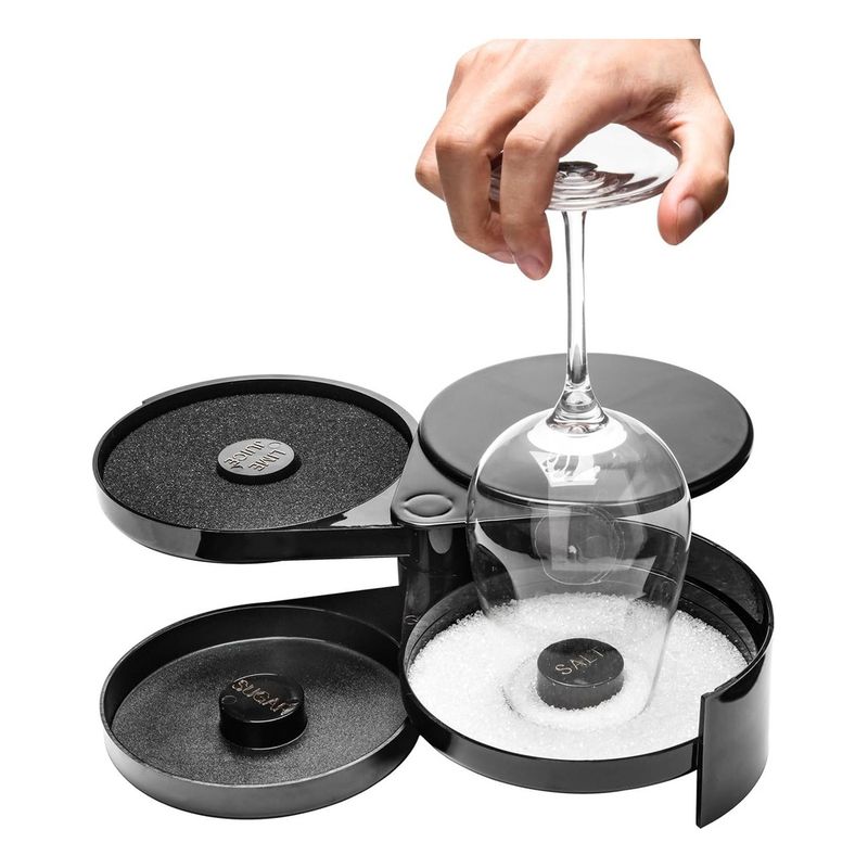 GENERICO - Escarchador De Vasos Orillador Copas Set Bartender 3 Bandeja
