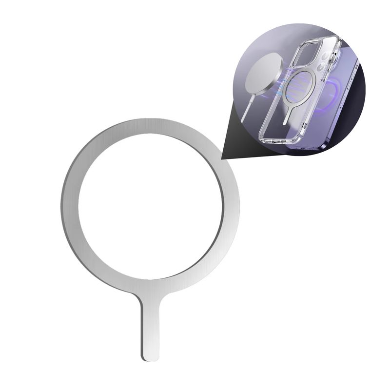 GENERICO - Adaptador Anillo De Placa Magnética Universal Magsafe 1 Pc Plateado