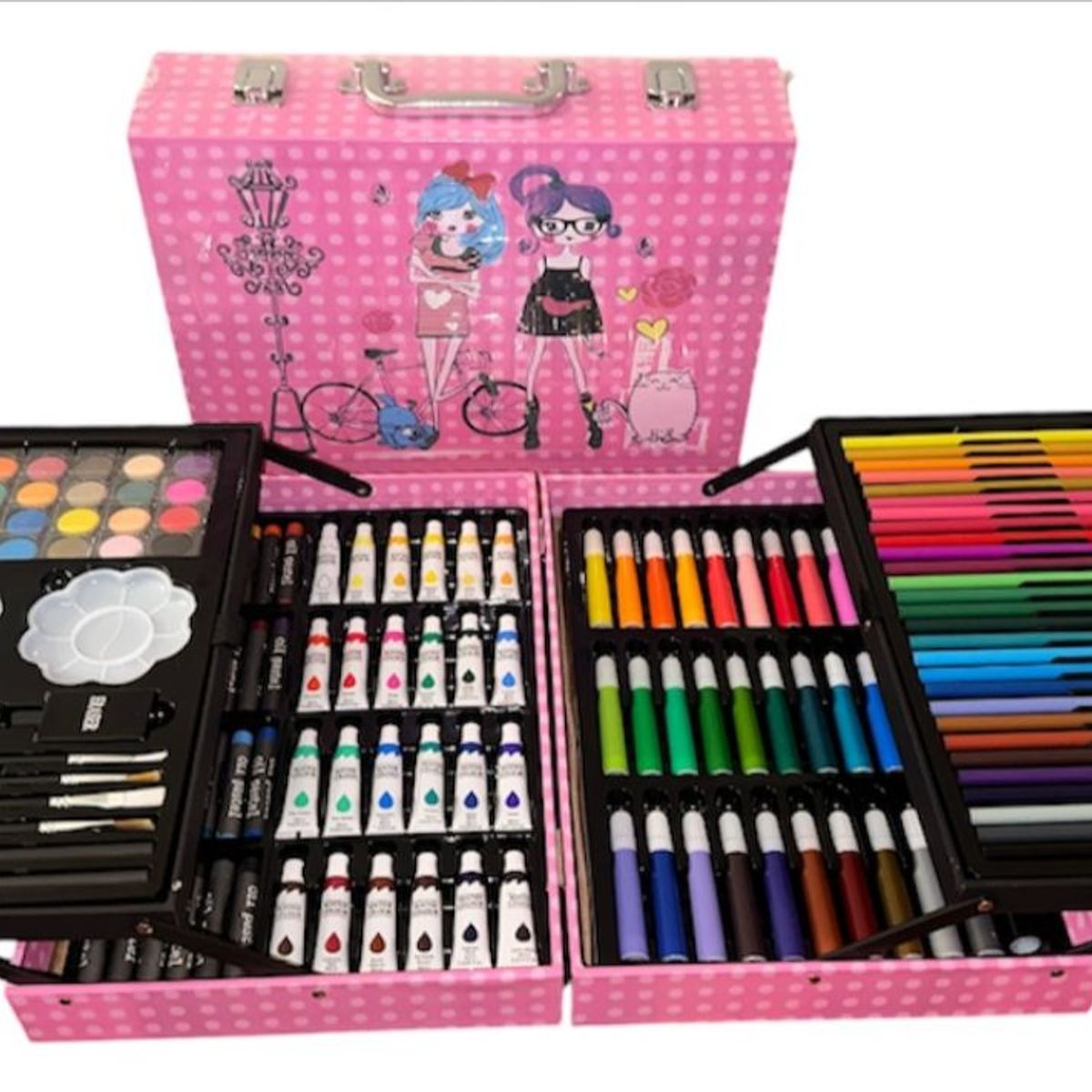 GENERICO - Set De Artes De 145 Colores Con Maleta De Niñas Muñeca